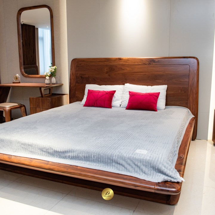 Giường ngủ gỗ óc chó VLUXE-GN-04